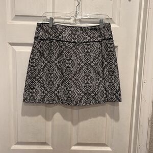 H&M Skirt Women 10 Gray Geometric Wrap Skirt‎ Lined